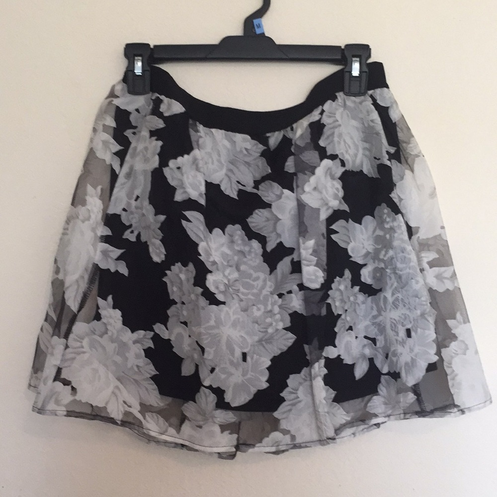 Black and white flower skirt
